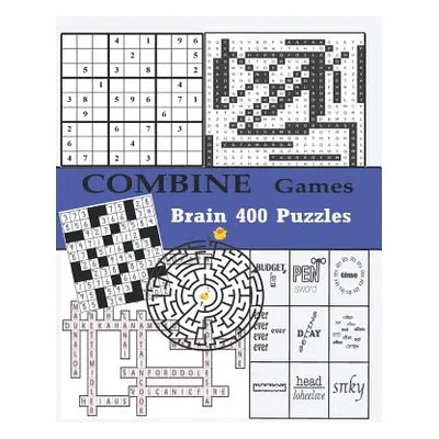 "Combine Games Brain 400 Puzzles: Adult Activity Book Large Print Variety Sudoku Word Search Maz