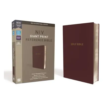 "NIV, Reference Bible, Giant Print, Leather-Look, Burgundy, Red Letter Edition, Comfort Print" -