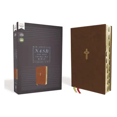 "Nasb, Thinline Bible, Leathersoft, Brown, Red Letter Edition, 1995 Text, Thumb Indexed, Comfort