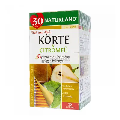 Naturland Körte-citromfű gyümölcstea filteres 20 x 2 g