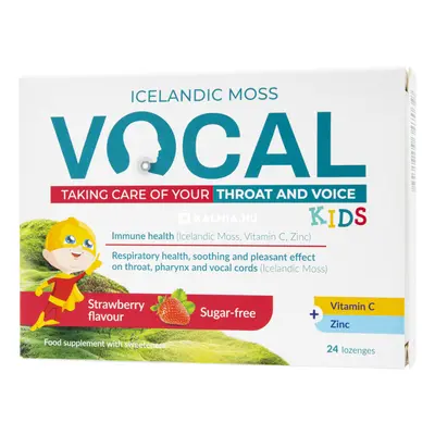 Vocal kids eper ízű szopogatótabletta 24 db