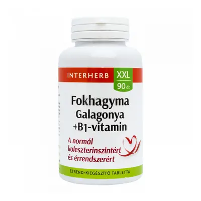 Interherb XXL Fokhagyma +galagonya +B1-vitamin tabletta 90 db