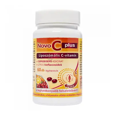 Novo C Plus Liposzómális C-vitamin csipkebogyó kivonattal lágykapszula 60 db