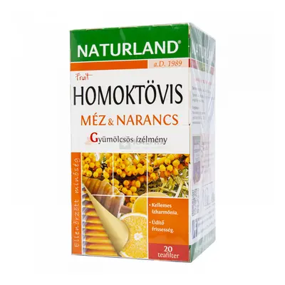 Naturland Homoktövis narancs és méz gyümölcstea 20 x 2 g