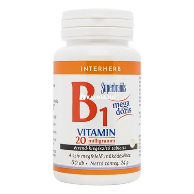 Interherb B1-vitamin 20 mg tabletta 60 db