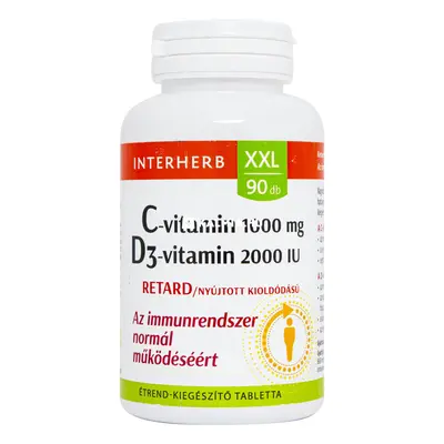 Interherb C-vitamin 1000 mg + D3-vitamin 2000 NE retard tabletta 90 db