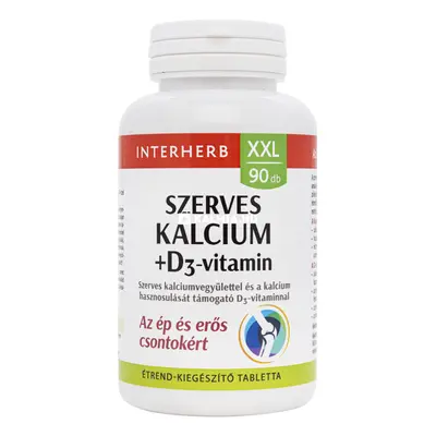 Interherb XXL Szerves Kalcium + D3-vitamin tabletta 90 db