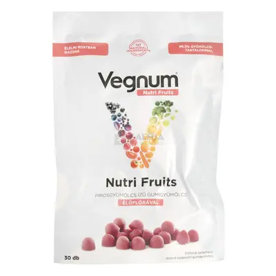 Vegnum NutriFruits piros gyümölcs élőflórás gumigyümölcs 30 db