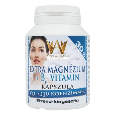 Prémium Extra Magnézium + B6-vitamin Q1+Q10 koenzimmel kapszula 30 db