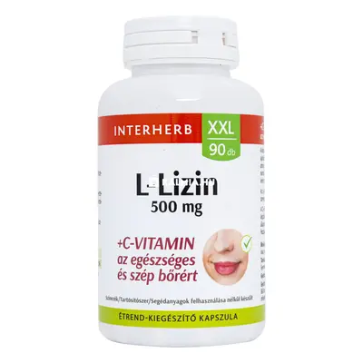 Interherb L-Lizin 500 mg + C-vitamin kapszula 90 db