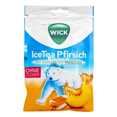 Wick cukormentes torokcukorka barackos ice tea ízzel 72 g