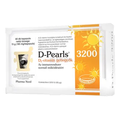 Pharma Nord D-Pearls 3200 D3-vitamin gyöngykapszula 80 db