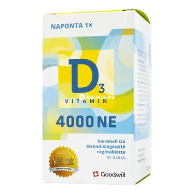 D3-Vitamin 4000 NE karamell ízű rágótabletta 90 db