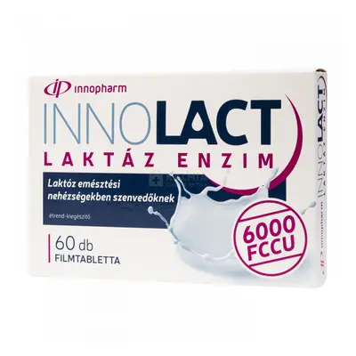 Innopharm Innolact Laktáz enzim 6000 FCCU étrend-kiegészítő filmtabletta 60 db