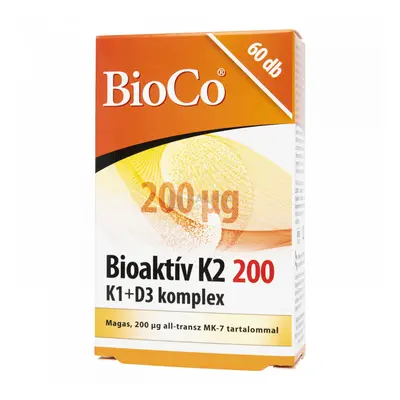 BioCo Bioaktív K2 200 mcg + K1 + D3 komplex tabletta 60 db