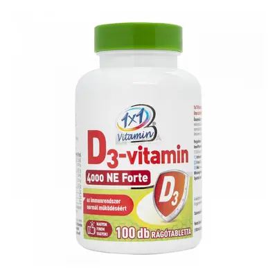 1×1 Vitamin D3-vitamin 4000 NE Forte lime ízű rágótabletta édesítőszerrel 100 db