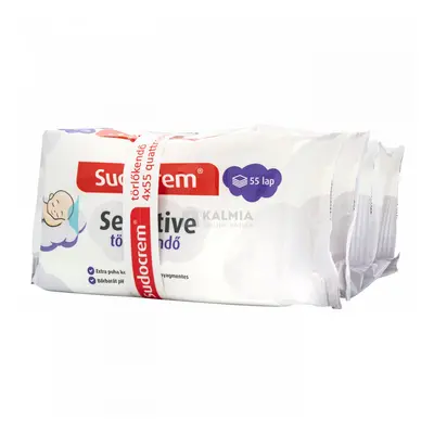 Sudocrem Sensitive törlőkendő 4 x 55 db