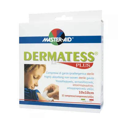 Master Aid Dermatess plus mull-lap 10 cm x 10 cm 12 db