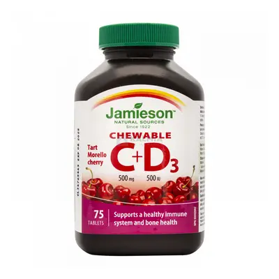 Jamieson C-vitamin 500 mg +D3-vitamin 500Iu szopogató tabletta 75 db