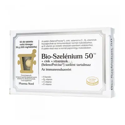 Pharma Nord Bio-Szelénium 50 +cink +vitaminok tabletta 60 db