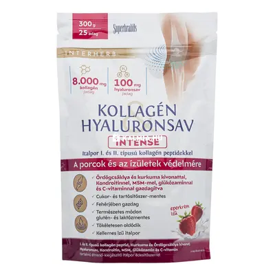 Interherb Kollagén Hyaluronsav Intense italpor eperkrém ízű 300 g