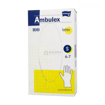 Ambulex púderezett, latex vizsgálókesztyű S 100 db