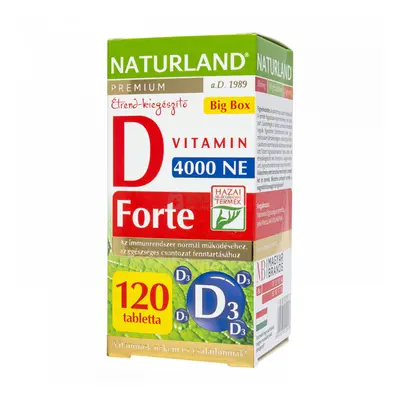 Naturland Prémium D-vitamin forte tabletta 120 db