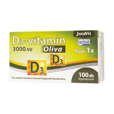 JutaVit D3-vitamin 3000 NE 100 db Olíva lágykapszula