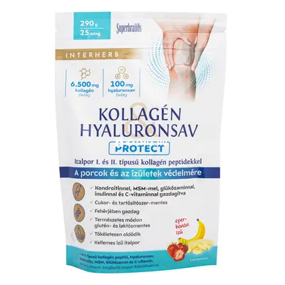 Interherb Kollagén Hyaluronsav Protect eper-banán ízű italpor 290 g