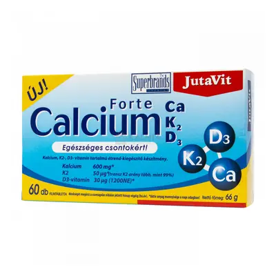 JutaVit Calcium Forte +K2 +D3-vitamin tabletta 60 db