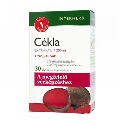 Interherb "Napi 1" Cékla extraktum 200 mg kapszula vassal és folsavval 30 db