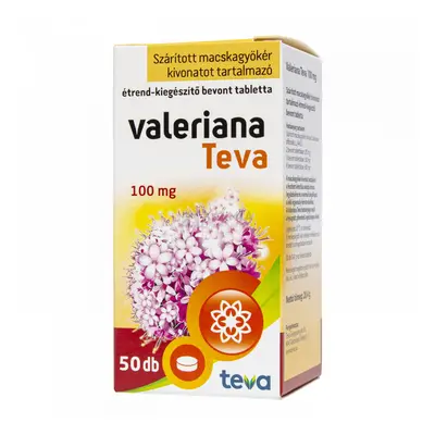 Valeriana TEVA 100 mg étrend-kiegészítő tabletta 50 db