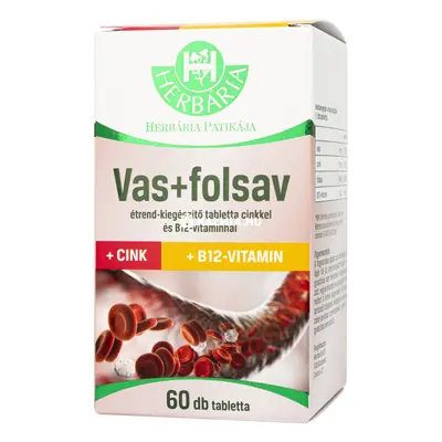 Herbária vas + folsav tabletta 60 db