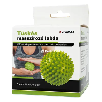 Vivamax tüskés masszírozó labda zöld 9 cm