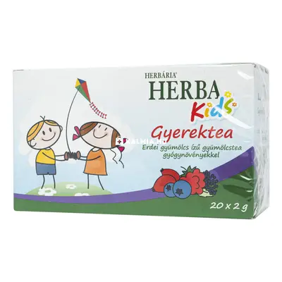 Herbária Herba Kids Erdei gyümölcs ízű gyümölcstea gyógynövényekkel filteres 20 db