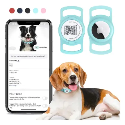 PawView Smart TAG Airtag tartóval intelligens címke kutyáknak - türkisz