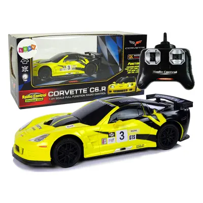 Elektromos autó Sport Corvette 1:24 Sárga C6.R 2.4 G Fényekkel