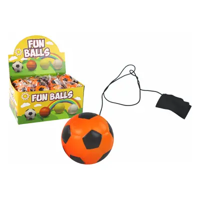 Narancssárga PU futballlabda gumi jojo zsinórral, 6 cm-es visszapattanáshoz