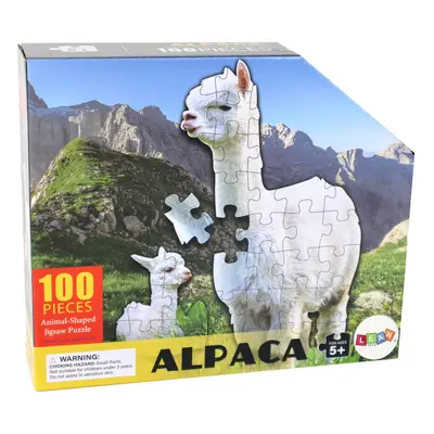 Puzzle 100 db Fehér alpaka motívum Állatok