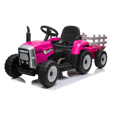 Mamido Elektromos traktor pótkocsival Blow pink