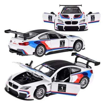 Autó fém modell sport BMW M6 GT3 méretarányú 1:32 fényhangzás