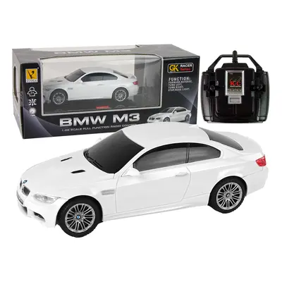 R/C BMW M3 elektromos autó kezelőszervekkel, világítással 1:28 Fehér