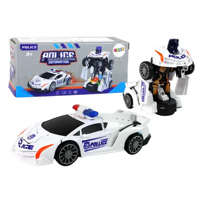 Auto-Robot Policeman White 2 az 1-ben átalakulás