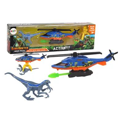 Dinopark készlet helikopter dinoszauruszkék színben