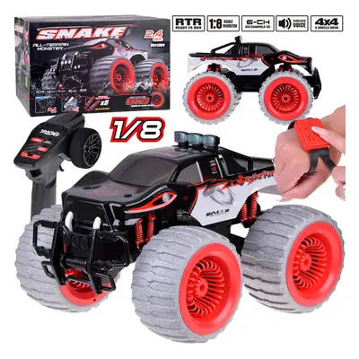 Monster Snake 4x4 távirányítós RC autó effektekkel RC0633 piros