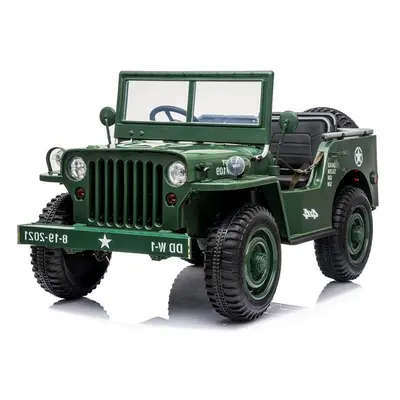 Gyermek elektromos kisautó Jeep Willys 4x4 háromüléses zöld