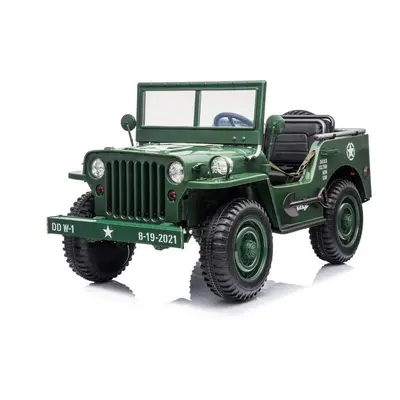 Mamido Gyermek elektromos Jeep Willys 24V 4x4 háromüléses zöld