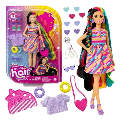 Doll Barbie Totally Hair színes haj kiegészítők szívek