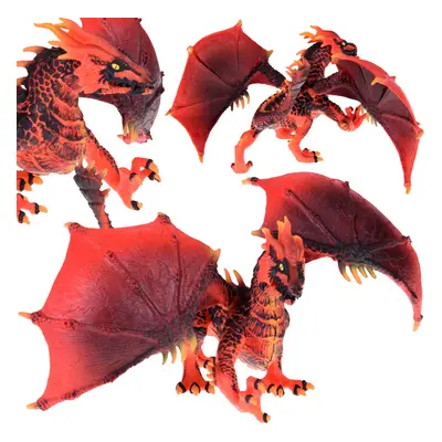 Red Dragon Figurine Fenséges sárkány mozgatható szárnyakkal