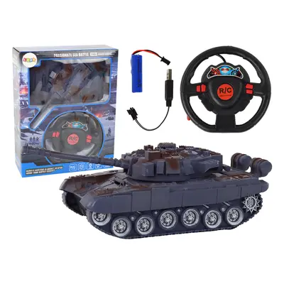 Tank R/C távirányító fények hangja sötétkék 1:18 27MHz